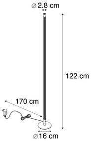 Candeeiro de pé moderno cromado LED - LINE-up Moderno