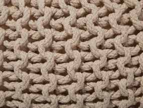 Pufe redondo em tricot creme 40 x 25 cm CONRAD Beliani
