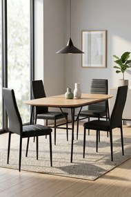 Pack 4 Cadeiras Lauter Couro Sintético - Preto