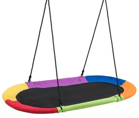 Baloiço de árvore crianças oval com cordas multicamadas ajustáveis em altura 150 x 80 cm Multicolor