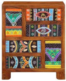 Aparador multicor 50x35x60 cm madeira de acácia maciça