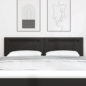 Cabeceira vidaXL Design Simples Preto 180 cm Couro Sintético