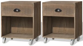 Mesas de cabeceira 2 pcs madeira sólida castanho