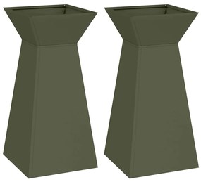 Conjunto de Suporte para Plantas Verde Azeitona Metal