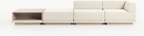 Sofá modular Colin (4 lugares) com mesa de centro e pufe