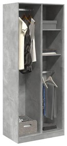 vidaXL Roupeiro 80x50x200 cm derivados de madeira cinzento cimento