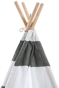 Tenda de brincar Esna às riscas 155 x 120 x 120 cm Cinzento