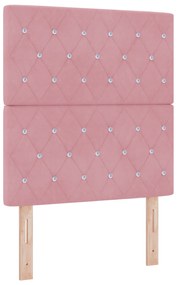 Cabeceira vidaXL Cristal Botão Tufted Rosa 80 cm Veludo, Cabeceira vid