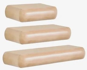 Conjunto De 3 Prateleiras De Parede Em Madeira Carmen Madeira De Manga - Sklum