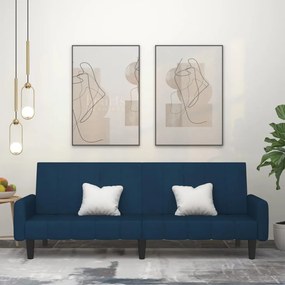 337378 vidaXL Sofá-cama de 2 lugares veludo azul