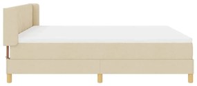 Cama Box Spring com Colchão em Tecido Creme, 180x200 cm