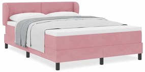 Cama Box com Colchão vidaXL Rosa 140x190 cm Veludo