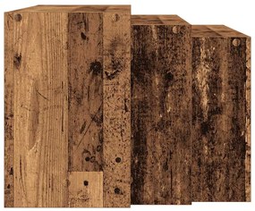 Mesas de encastrar 3 pcs derivados de madeira madeira velha