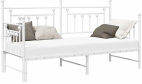 Daybed vidaXL com Cama Auxiliar Branca 75x190 cm em Aço