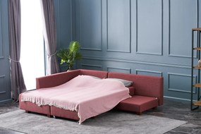 Sofá-Cama de Canto Manama – Vermelho Claret – 280x85x206 cm