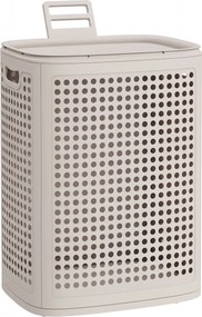 Cesto da roupa suja com tampa, 75 L, estreito, 42,5 x 33 x 57 cm bege cappuccino