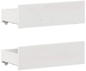 Cama sem colchão com cabeceira 135x190 cm pinho maciço branco