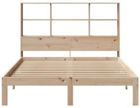 Cama com estante sem colchão 140x190 cm pinho maciço