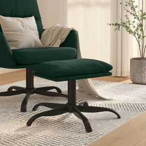 vidaXL Apoio de pés 60x60x36 cm tecido verde-escuro