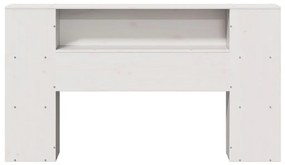 Cabeceira com arrumação 120 cm madeira de pinho maciça branco