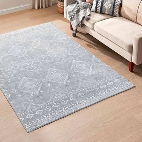 Tapete Boho 160 x 230 cm felpudo cinzento