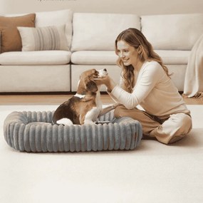 Cama ortopédica para cães de tamanho médio 91 x 68 x 18 cm cinzento