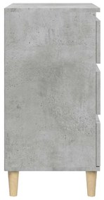 Mesa de cabeceira 40x35x70 cm derivados madeira cinza cimento