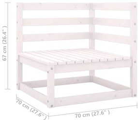 8 pcs conj. lounge de jardim c/ almofadões pinho maciço branco