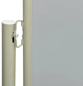 Toldo lateral retrátil para pátio 140x300 cm cinzento