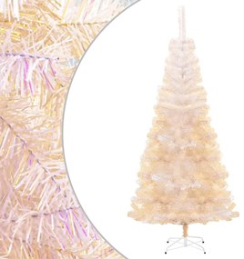 Árvore Natal artificial + pontas iridescentes 210 cm PVC branco