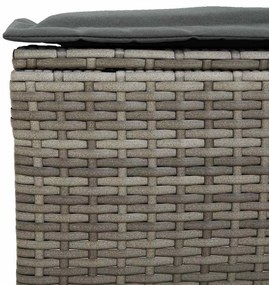 6 pcs conjunto sofás de jardim com almofadões vime cinzento