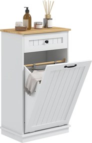 Móvel Auxiliar Casa de Banho Armário Casa de Banho com Gaveta Cesto para Roupa Móvel Casa de Banho Moderno 52x33x90 cm Branco