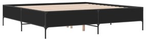 Estrutura de cama 180x200 cm derivados de madeira/metal preto