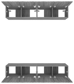 Móveis TV 4 pcs 80x30x30cm derivados de madeira cinzento sonoma