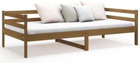Sofá-cama 90x190 cm madeira de pinho maciça castanho mel