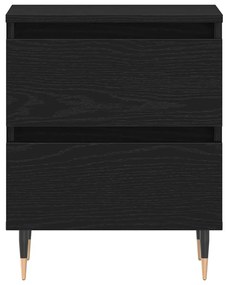 Camas de Cabeceira vidaXL 2 pcs Preto Carvalho 40x35x50 cm Madeira de