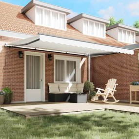 Toldo Manual Branco 450 × 300 cm Poliéster