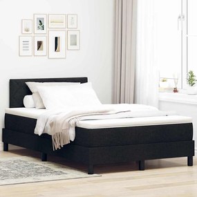 vidaXL Cama Box com colchão com cabeceira Preto 120 x 200 cm tecido