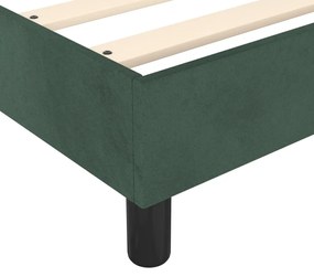 Estrutura de cama 100x200 cm veludo verde-escuro