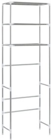 Estante de 3 prateleiras p/ casa de banho 53x28x169 cm prateado