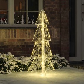 vidaXL Árvore de Natal com 100 LEDs Branco quente 120 cm Acrílo