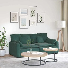 vidaXL Sofá modular com almofadas verde-escuro