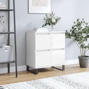 vidaXL Aparador 60x35x70 cm derivados de madeira branco brilhante