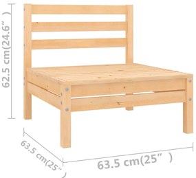 11 pcs conjunto lounge de jardim pinho maciço