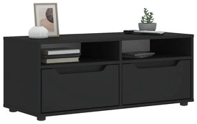 vidaXL Móvel TV VISNES derivados de madeira preto 100x40x38 cm
