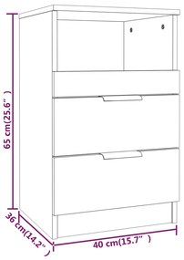 Mesas de cabeceira 2 pcs madeira processada branco