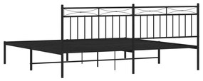 Estrutura de cama com cabeceira 200x200 cm metal preto