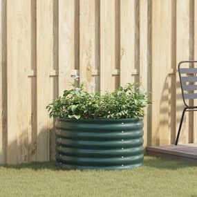 vidaXL Cama Elevada para Jardim Verde 80 x 80 x 44 cm Aço