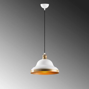 Candeeiro Chandelier Dodo – Branco e Dourado – 30 x 30 cm