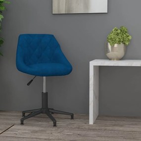 vidaXL Cadeira de escritório giratória veludo azul